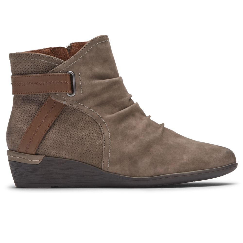 Rockport Cobb Hill Devyn Wedges - Womens Booties - Brown - NZ (ZHN-507348)